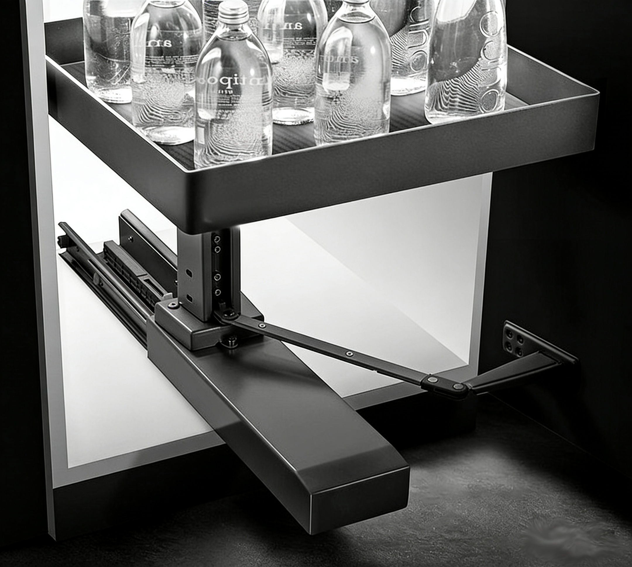 Soft close pantry pull out