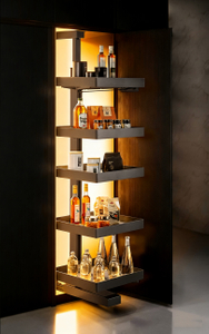 Soft close pantry pull out