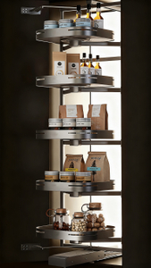 Soft close pantry pull out