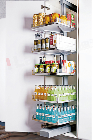 Soft close pantry pull out