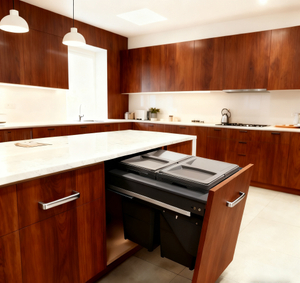 Garbage bin inside the cabinet