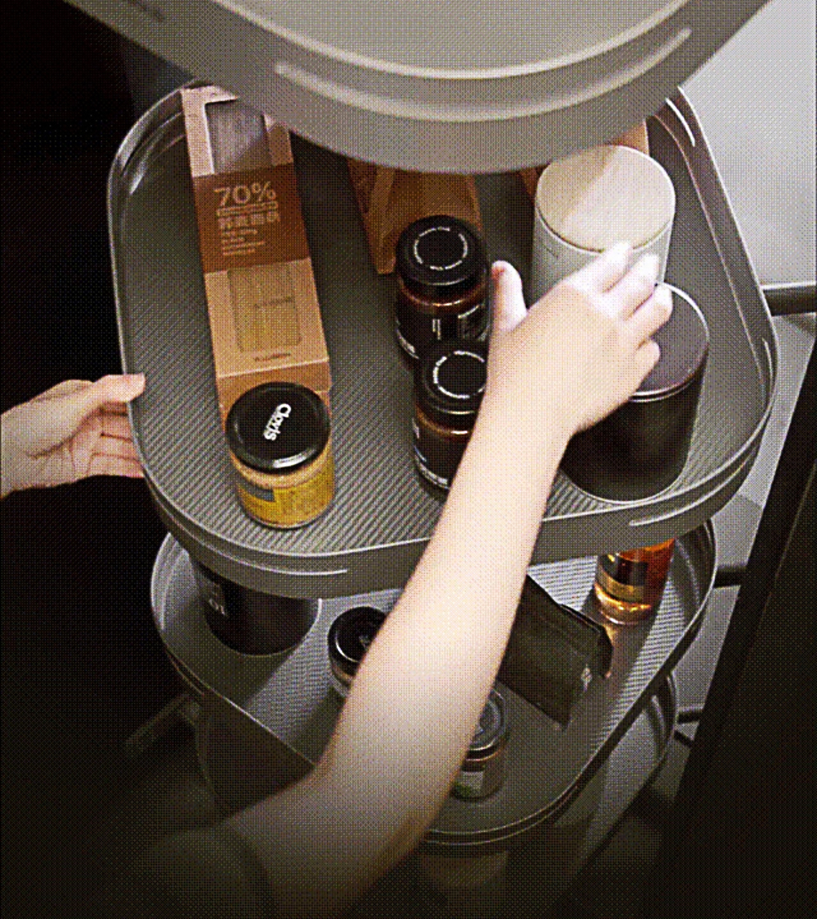 Soft close pantry pull out