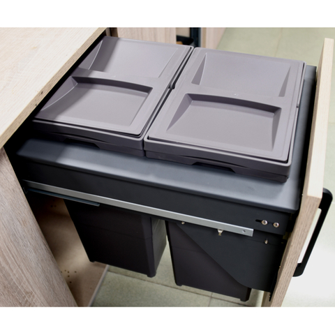 Garbage bin inside the cabinet