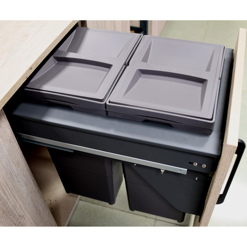 Garbage bin inside the cabinet